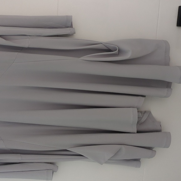 Coletta Lagenlook Boho Strechy Gray V-Neck Women's Tunic Top Pockets 3/4 Sleeves - Picture 3 of 6